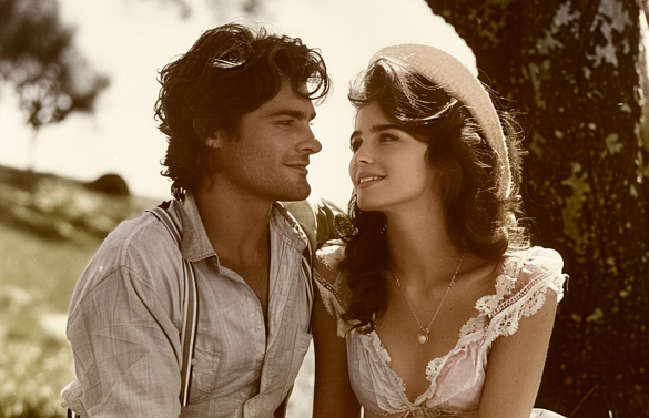 Couple in wedding attire